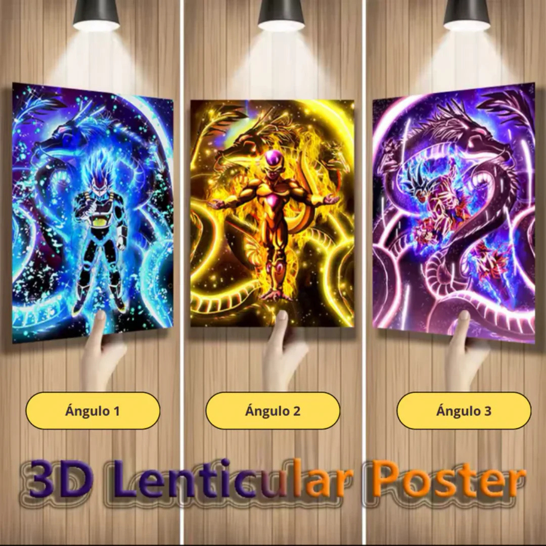 Póster Lenticular 3D estilo Anime Dragón
